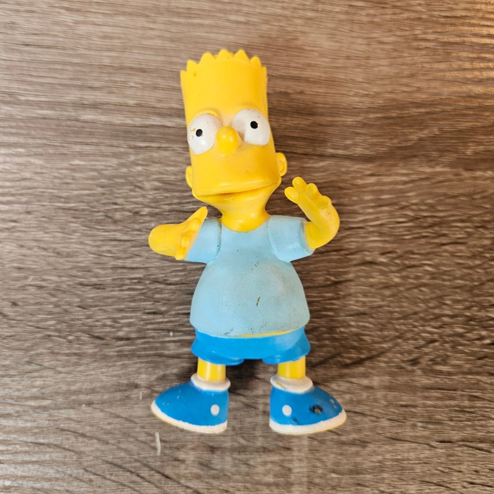 Vintage 1990 Mattel Bart Simpson Rubber Squeak Toy Figure The Simpsons 4.75"